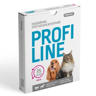 Нашийник Provet Profiline для котів та собак 35 см, фуксія (інсектоакарицид) Нашийник Provet Profiline для котів та собак 35 см, фуксія (інсектоакарицид)