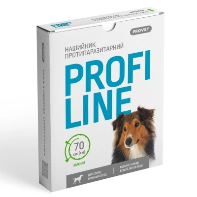 Нашийник Provet Profiline для великих порід собак 70 см, зелений (інсектоакарицид) Нашийник Provet Profiline для великих порід собак 70 см, зелений (інсектоакарицид)