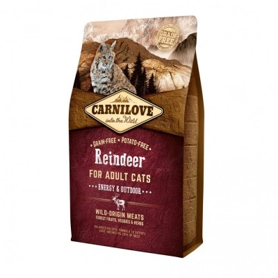 Сухий корм Carnilove Cat Reindeer для активних котів, оленина та кабан, 2 кг Сухий корм Carnilove Cat Reindeer для активних котів, оленина та кабан, 2 кг