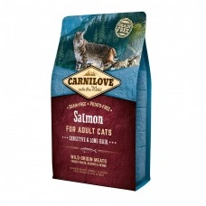 Сухий корм Carnilove Cat Sensitive & Long Hair для котів з чутливим травленням, лосось, 2 кг