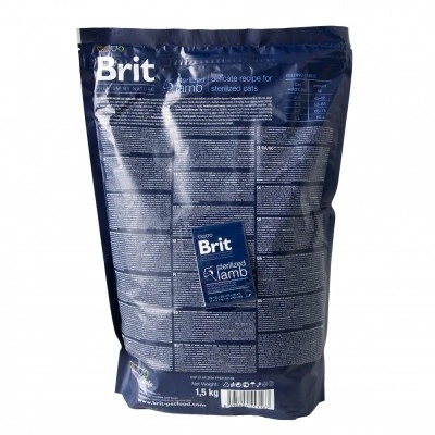 Сухий корм Brit Premium Cat by Nature Sterilized Lamb для стерилізованих котів, з ягням, 1500 г