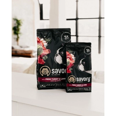 Сухий корм Savory Small для собак малих порід, зі свіжим ягням та індичкою, 1 кг
