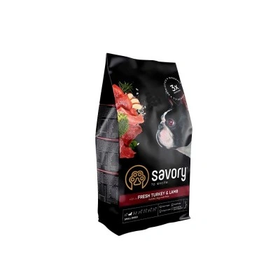 Сухий корм Savory Small для собак малих порід, зі свіжим ягням та індичкою, 1 кг Сухий корм Savory Small для собак малих порід, зі свіжим ягням та індичкою, 1 кг