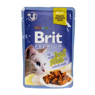 Набір вологих кормів Brit Premium pouches «Сімейна тарілка філе в желе» для котів, асорті із 4 смаків, 12 шт. х 85 г