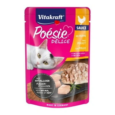 Вологий корм Vitakraft Poésie Délice для котів, курка в соусі, 85 г Вологий корм Vitakraft Poésie Délice для котів, курка в соусі, 85 г