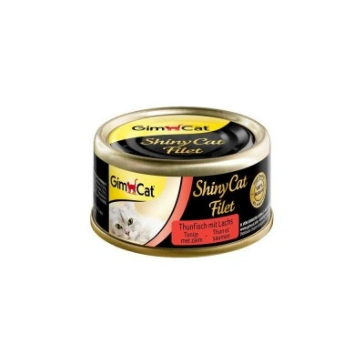 Вологий корм GimCat Shiny Cat Filet для котів, тунець та лосось, 70 г