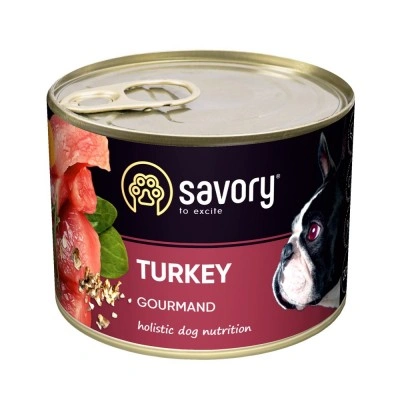 Вологий корм Savory для дорослих собак усіх порід, з індичкою, 200 г Вологий корм Savory для дорослих собак усіх порід, з індичкою, 200 г