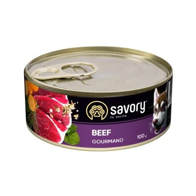 Вологий корм Savory для дорослих собак усіх порід, з яловичиною, 100 г Вологий корм Savory для дорослих собак усіх порід, з яловичиною, 100 г