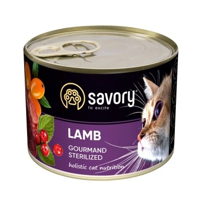Вологий корм Savory для стерилізованих котів, з ягням, 200 г Вологий корм Savory для стерилізованих котів, з ягням, 200 г